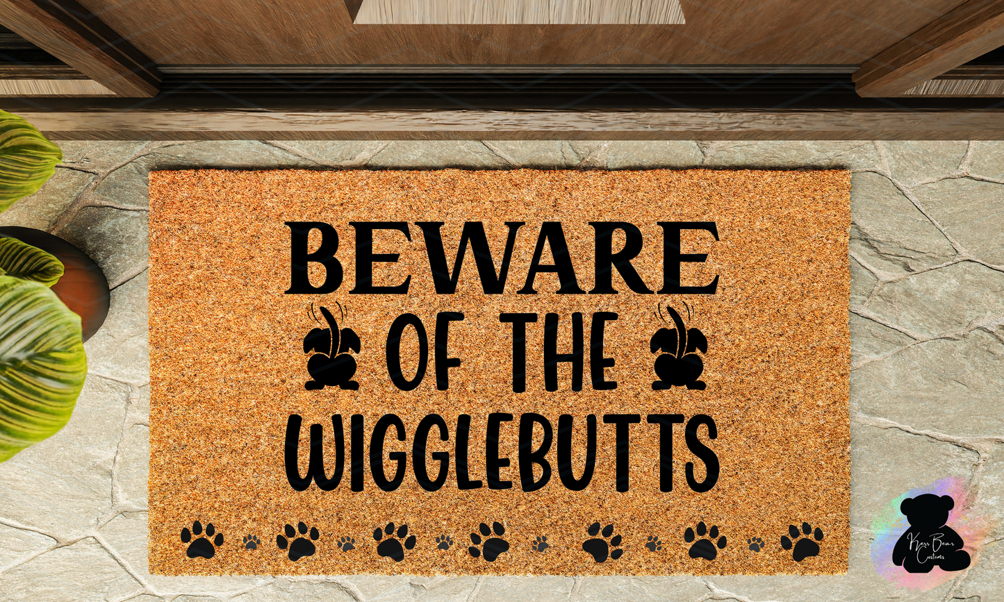 Beware of the Wigglebutts Coir Door Mat