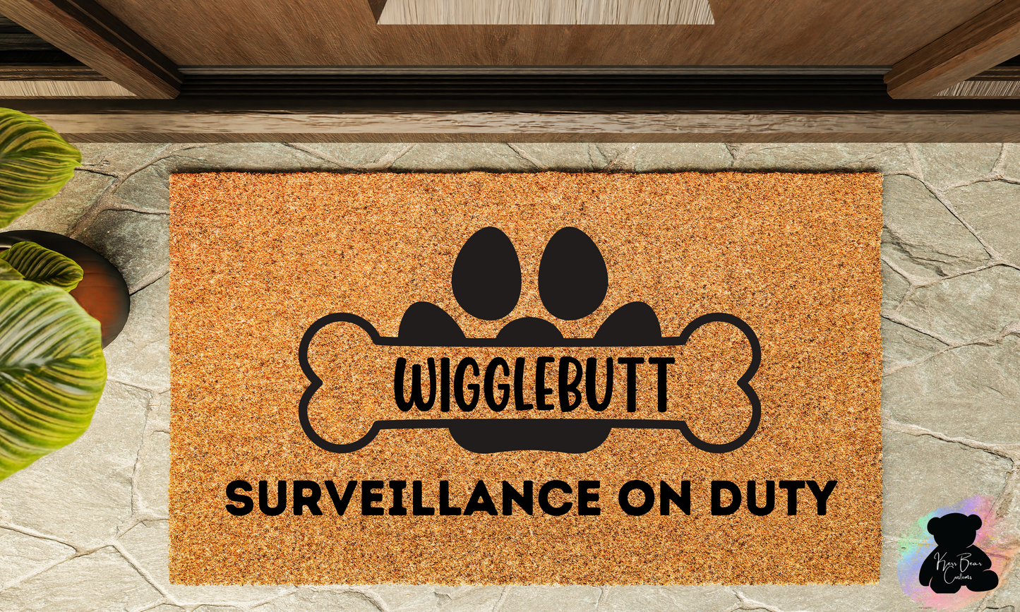 Wigglebutt Surveillance Coir Door Mat