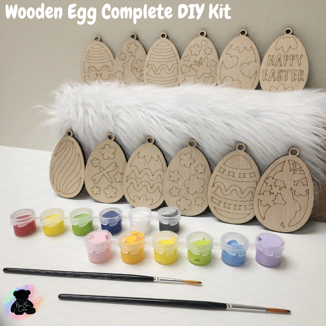Wooden Egg DIY Paint Kit