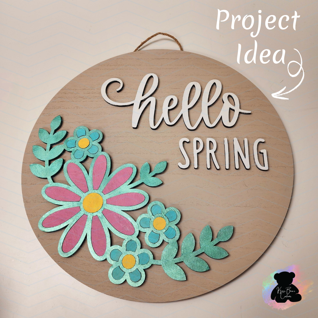 DIY Door Sign Kit Hello Spring Floral