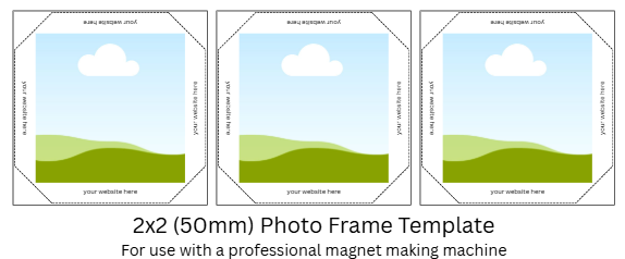 2x2 (50mm) Photo Magnet Frame Template