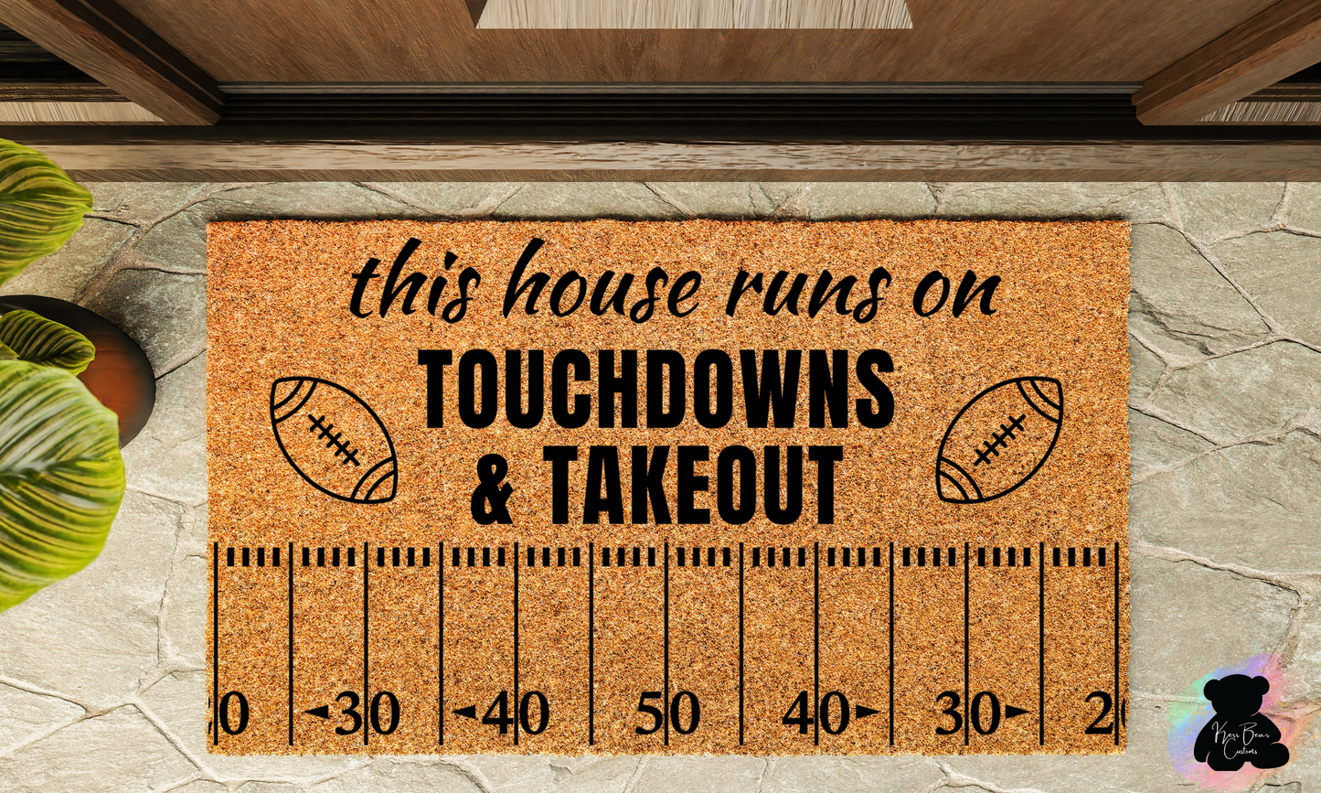 Touchdowns & Takeout Coir Door Mat