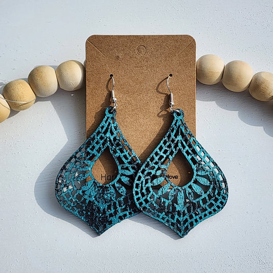 Teal Aztec Earrings