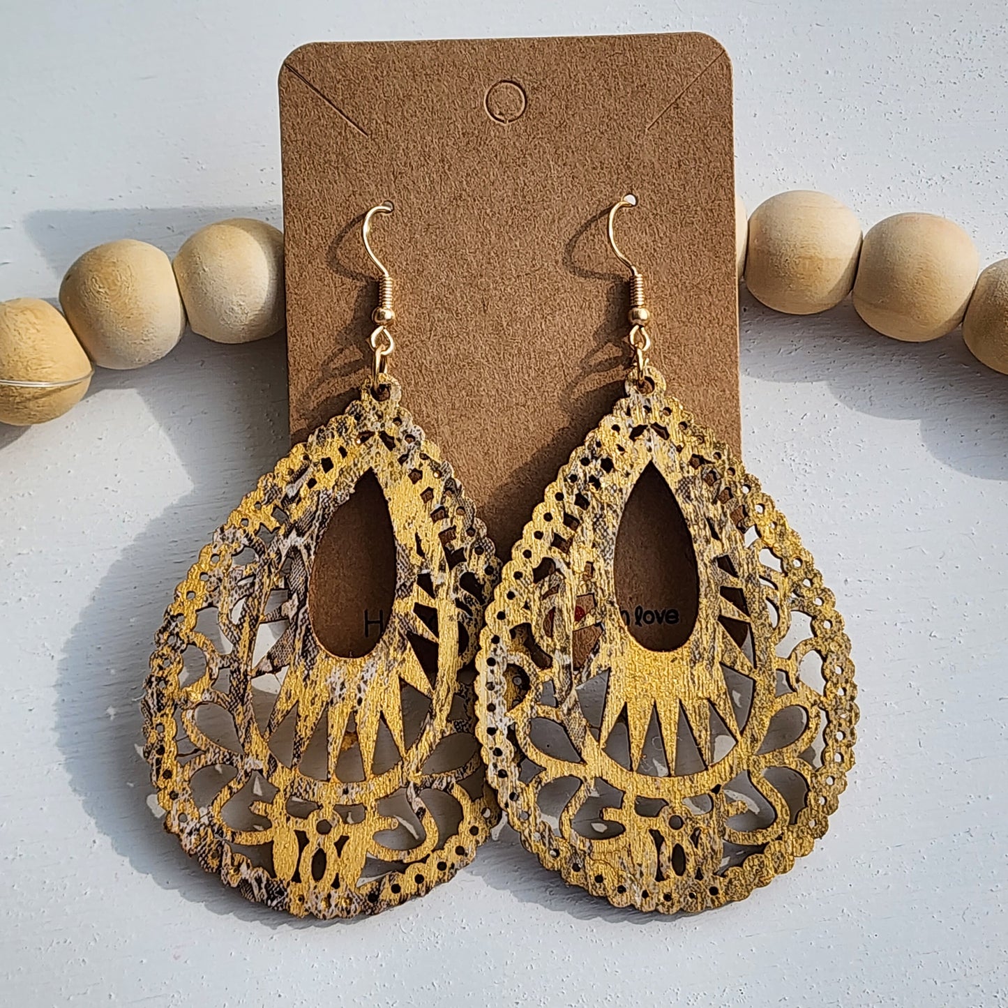 Gold Mixed Media Earrings