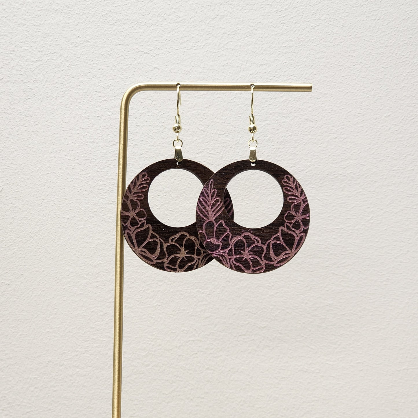Circle Colorshift Floral Dangle Earrings