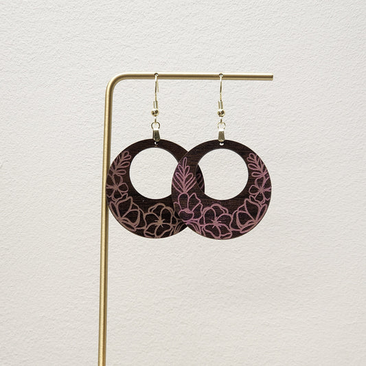 Circle Colorshift Floral Dangle Earrings