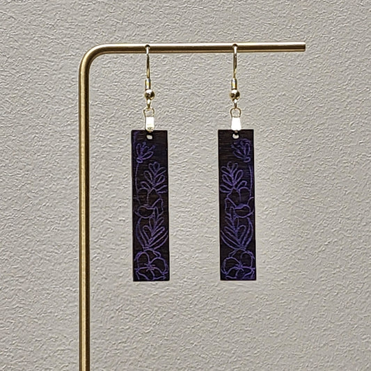 Rectangle Colorshift Floral Dangle Earrings
