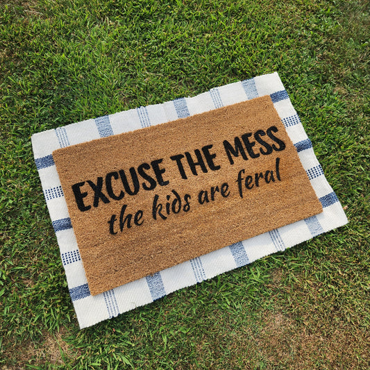 Excuse the Mess Coir Door Mat