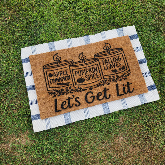 Let's Get Lit Coir Door Mat