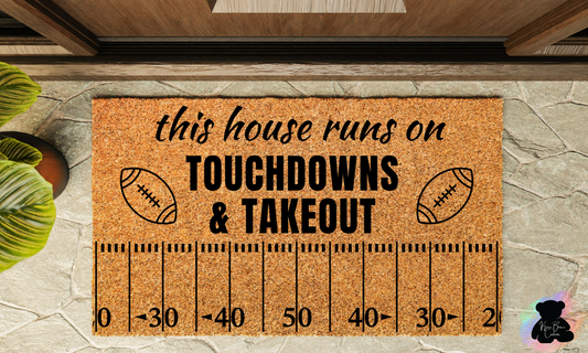 Touchdowns & Takeout Coir Door Mat