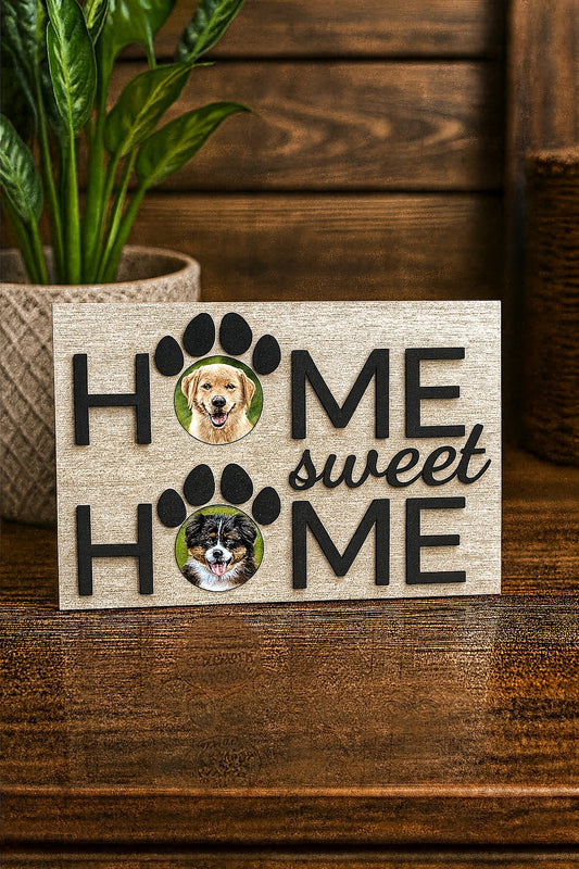2.25" Round Magnet "Home Sweet Home" Pet Frame SVG File